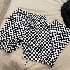 Checkered Black and White Pants